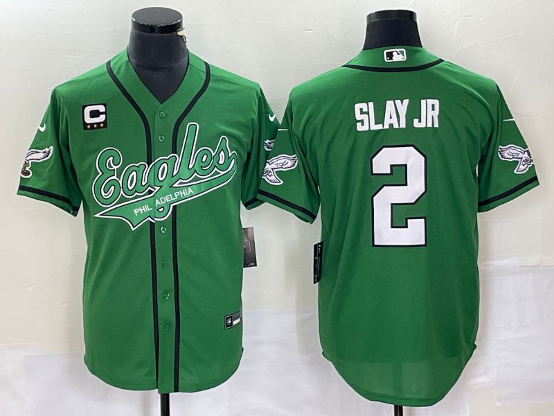 Men Philadelphia Eagles #2 Slay jr Green Co Branding Game NFL Jersey style 2->philadelphia eagles->NFL Jersey